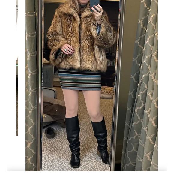 Zadig & Voltaire Furys Faux-Fur Jacket Long Sleeves in Marron Size 36 / US S NWT - Picture 7 of 13